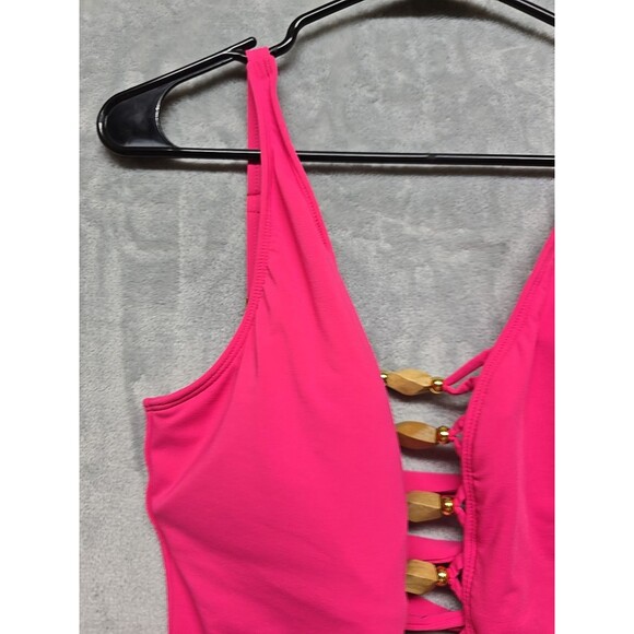 Rod Beattie Bleu Swimwear for Women Size 10 Pink With Beaded Accents Adjustable - Picture 2 of 11